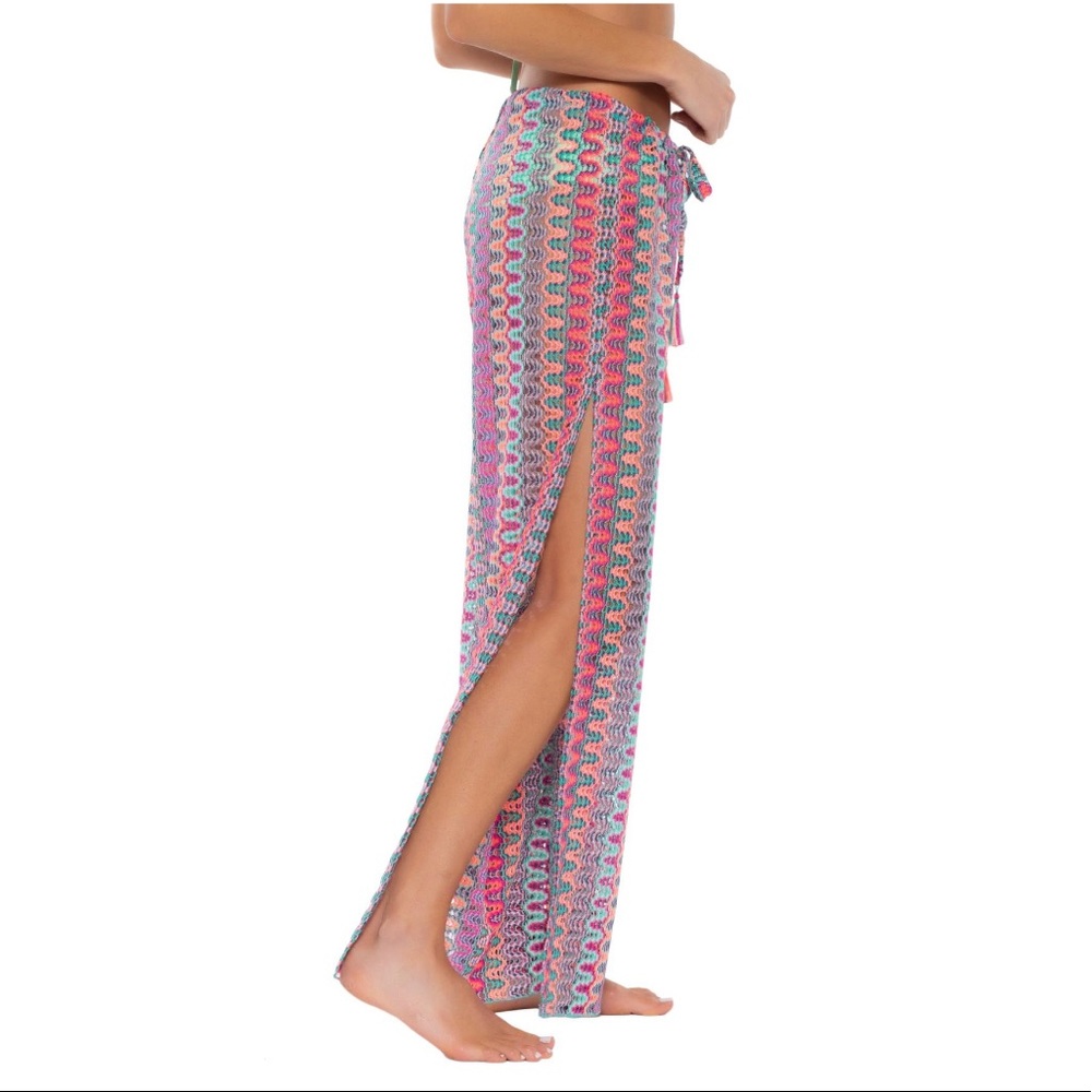 Becca Drawstring Side Slit Cover Up Pants NWT Small - Picture 3 of 6